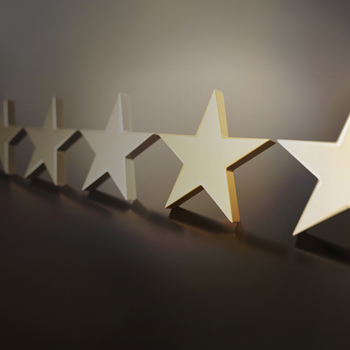 5 stars graphically shown in a line