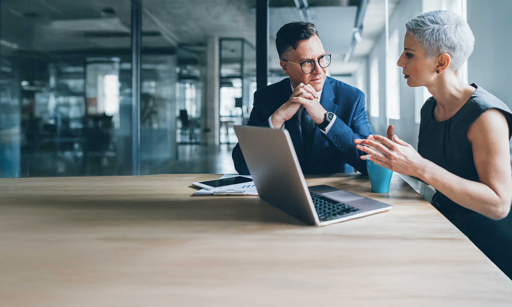 The facade of a modern building