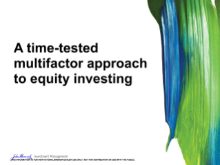 A time-tested multifactor approach to equity investing
