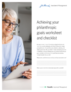 Achieving your philanthropic goals  worksheet and checklist