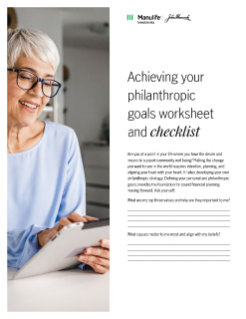 Achieving your philanthropic goals worksheet and checklist