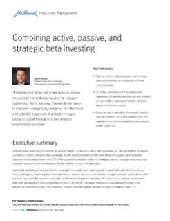 Combining active, passive, and strategic beta investing