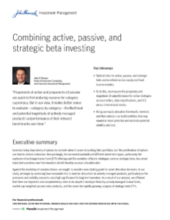 Combining active, passive, and strategic beta investing whitepaper