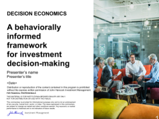 Decision Economics: a behaviorally informed framework for investment decision-making