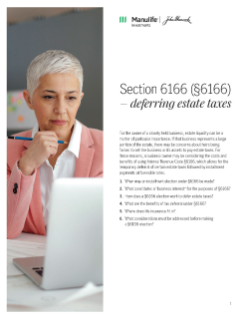 Section 6166 – deferring estate taxes