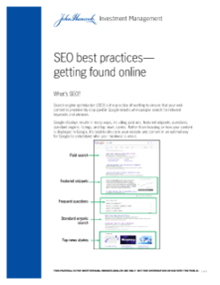 SEO best practices flyer