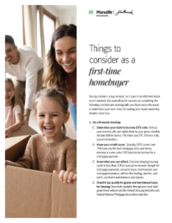 Things to consider as a first time homebuyer