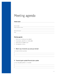 Virtual meeting agenda