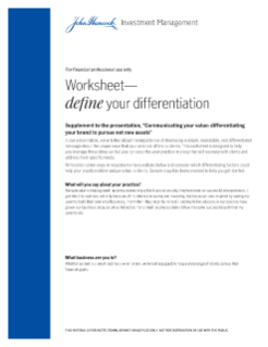 Worksheet-define your differentiation