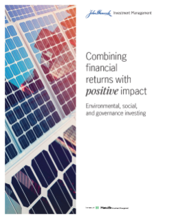 ESG investing  Combining financial returns with positive impact