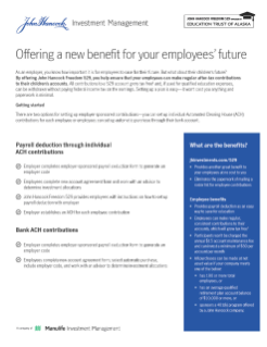 Offering a new benefit for your employees' future: John Hancock Freedom 529