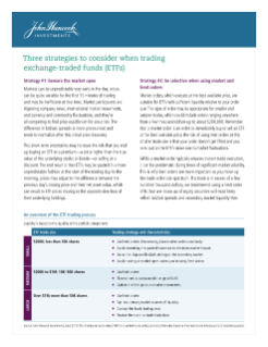 Three strategies to consider when trading exchange-traded funds (ETFs)