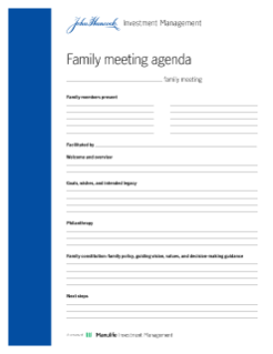 Use generational intelligence: family meeting agenda