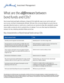 What are the differences between bond funds and CDs?