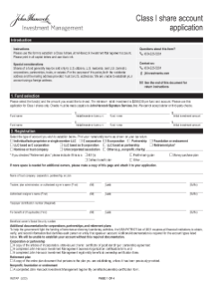 Account application for Class I shares