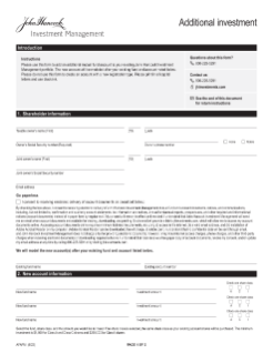 Additional investment form