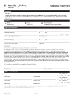 Additional investment form