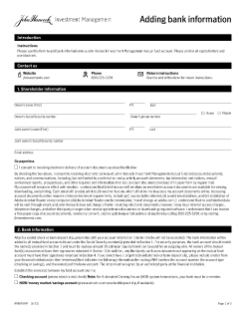 Bank information form