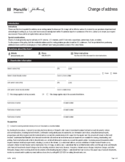 Change of address form