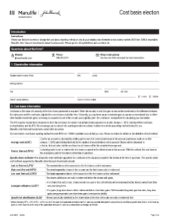 Cost basis election form