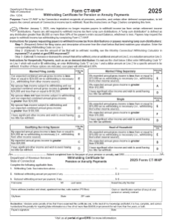 CT-W4P withholding certificate for pension or annuity payments form