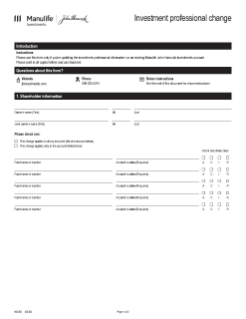 Investment professional change form 