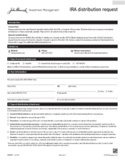 IRA distribution request form