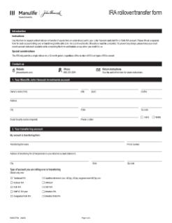 IRA rollover/transfer form