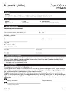 Power of attorney certification form