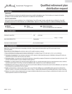 Retirement plan distribution request form