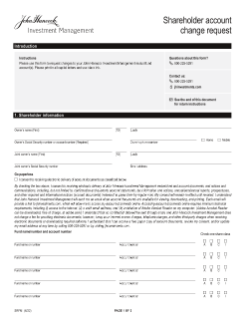 Shareholder account change request form