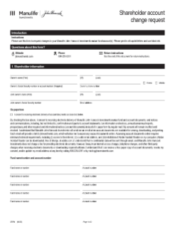 Shareholder account change request form