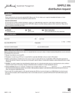 SIMPLE IRA distribution request form