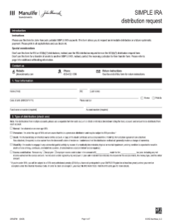SIMPLE IRA distribution request form