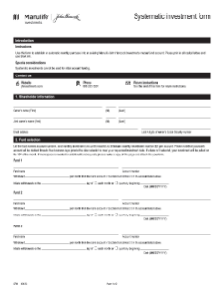 Systematic investment program form