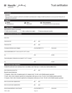 Trust certification form