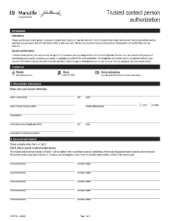Trusted contact person authorization form