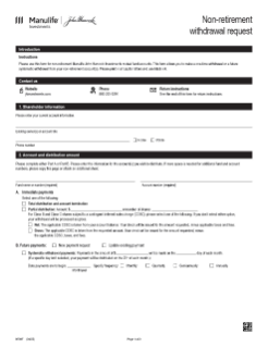 Withdrawal request form for non-retirement accounts
