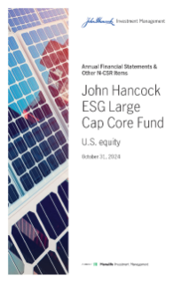 John Hancock ESG Large Cap Core Fund annual report