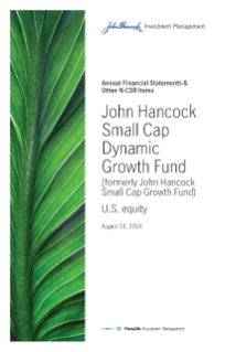 John Hancock Small Cap Dynamic Growth Fund annual report