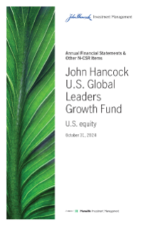 John Hancock US Global Leaders Growth Fund annual report