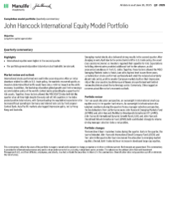 John Hancock International Equity Model Portfolio quarterly commentary