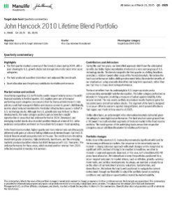 John Hancock 2010 Lifetime Blend Portfolio quarterly commentary