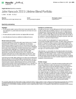 John Hancock 2015 Lifetime Blend Portfolio quarterly commentary