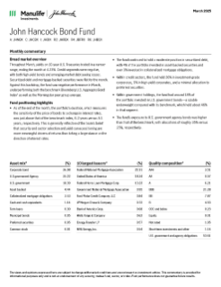 John Hancock Bond Fund Monthly Commentary