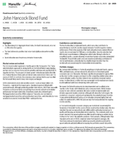 John Hancock Bond Fund quarterly commentary