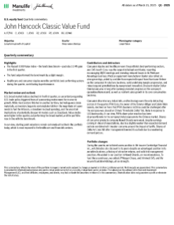 John Hancock Classic Value Fund quarterly commentary