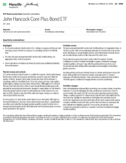 John Hancock Core Plus Bond ETF quarterly commentary
