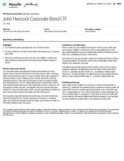 John Hancock Corporate Bond ETF quarterly commentary