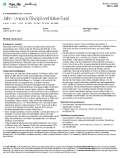 John Hancock Disciplined Value Fund monthly commentary